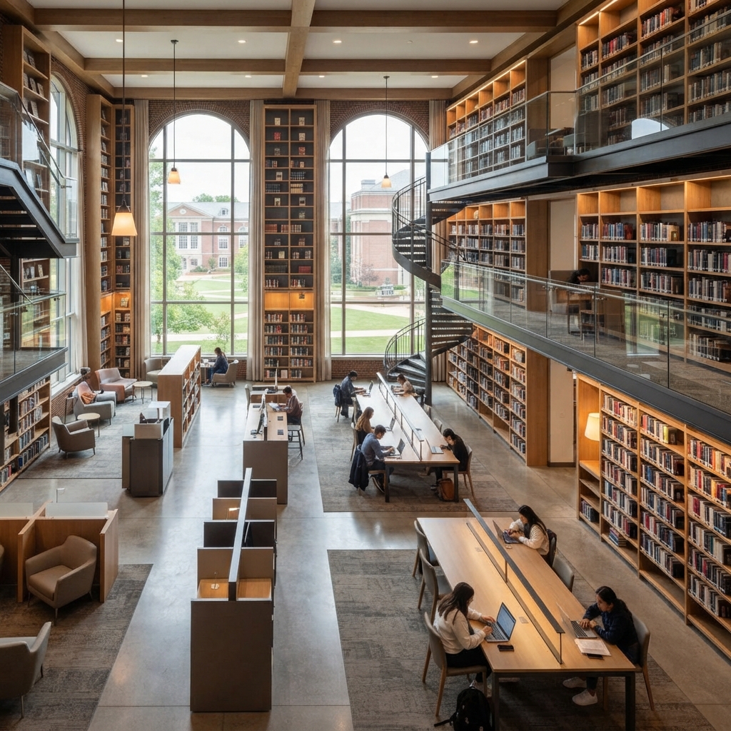 Rayonnage pour bibliothèque universitaire