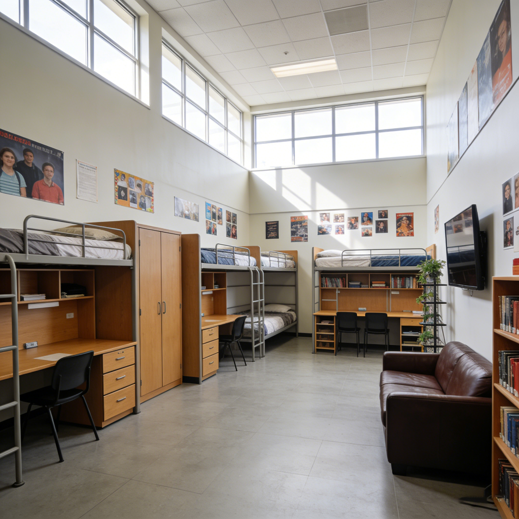 Lit superposé pour résidence scolaire — vue de la bibliothèque produit 2