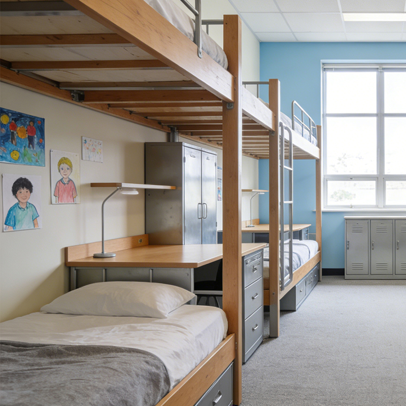 Lit superposé pour dortoir étudiant — vue de la bibliothèque produit 2