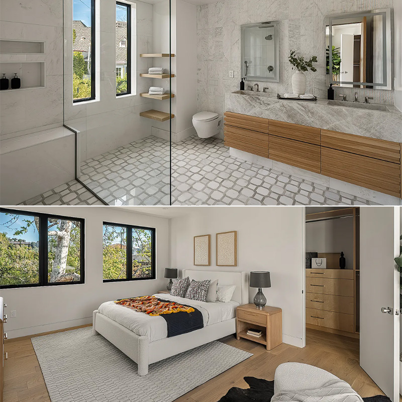 Mobilier de salle de bain pour villa — vue de la bibliothèque produit 2