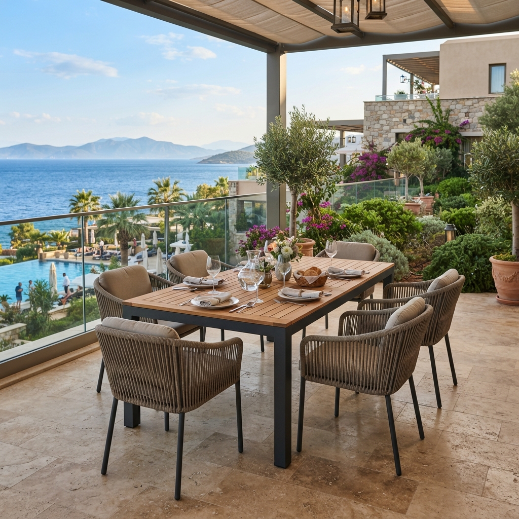 Ensemble de repas extérieur pour hôtel