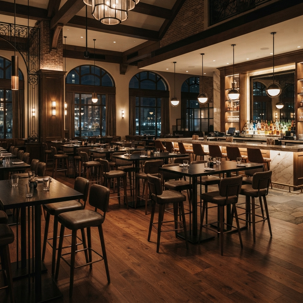 Tables hautes pour bar hôtelier — vue de la bibliothèque produit 2