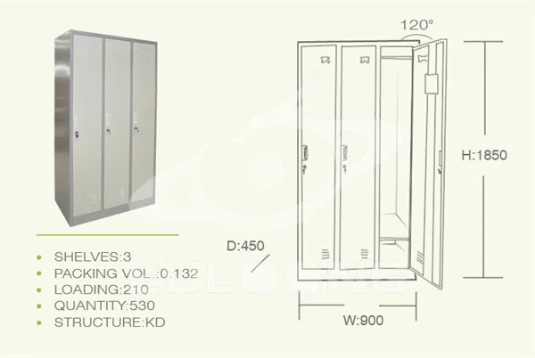 Armoire trois portes pour espace médical — vue de la bibliothèque produit 2
